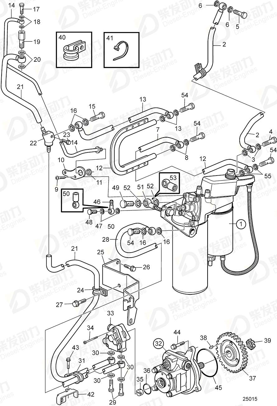 VOLVO Fuel filter housing 21900860 Drawing